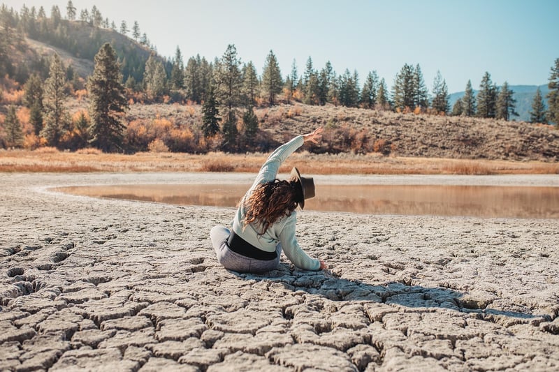 Woman practicing yoga